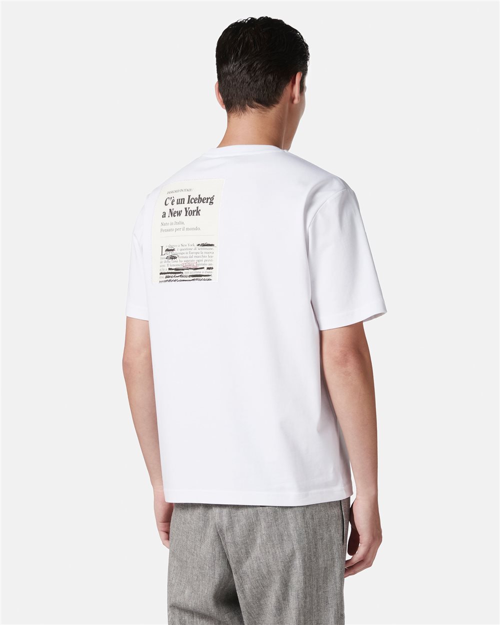Regular fit white cotton jersey t-shirt - Iceberg - Official Website