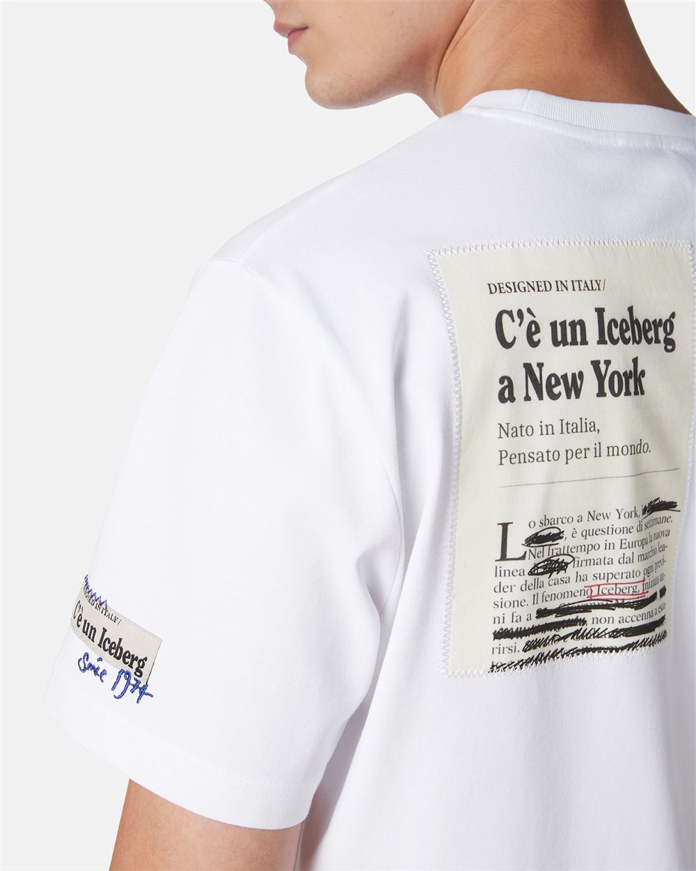 Regular fit white cotton jersey t-shirt - Iceberg - Official Website