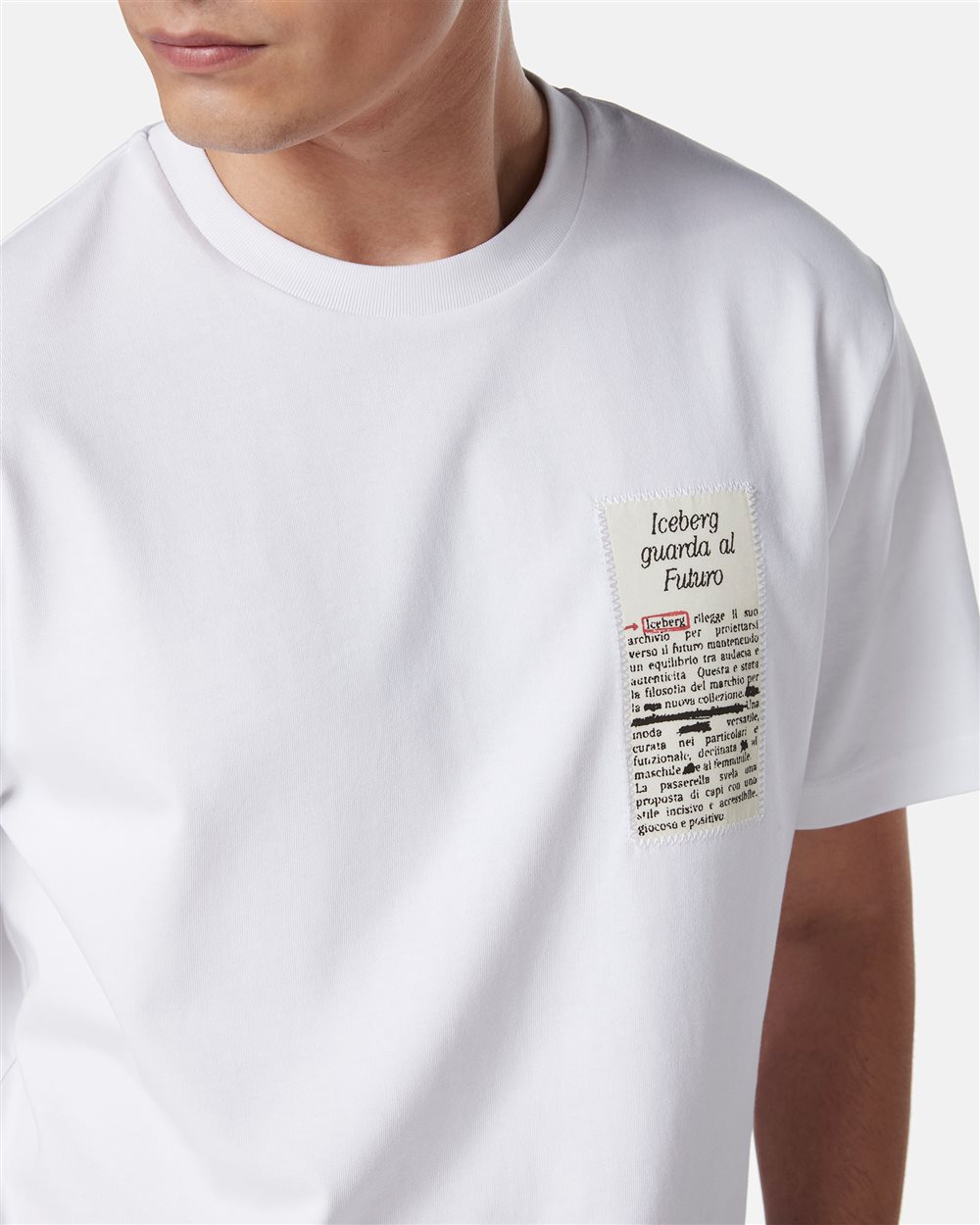 Regular fit white cotton jersey t-shirt - Iceberg - Official Website