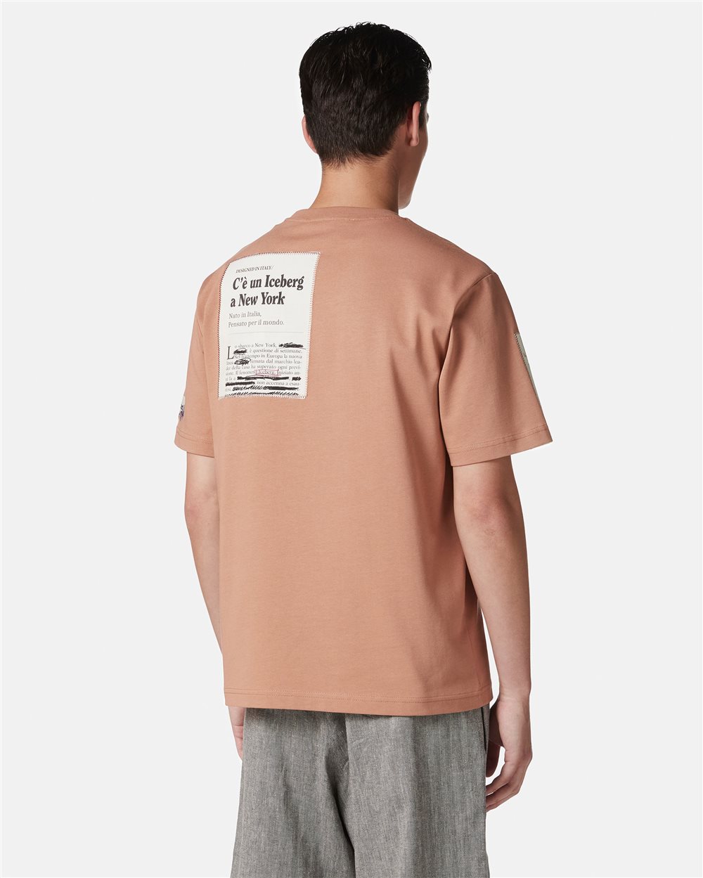 Regular-fit cotton jersey color terracotta T-shirt - Iceberg - Official Website