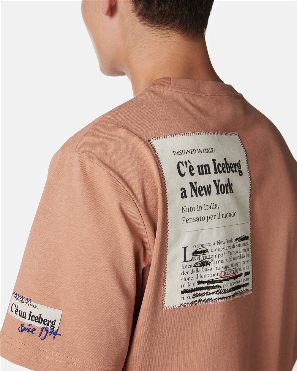Regular-fit cotton jersey color terracotta T-shirt - Iceberg - Official Website