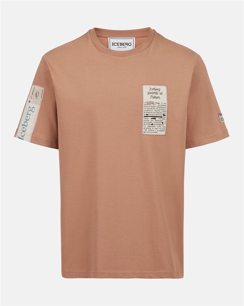 Regular-fit cotton jersey color terracotta T-shirt - Iceberg - Official Website