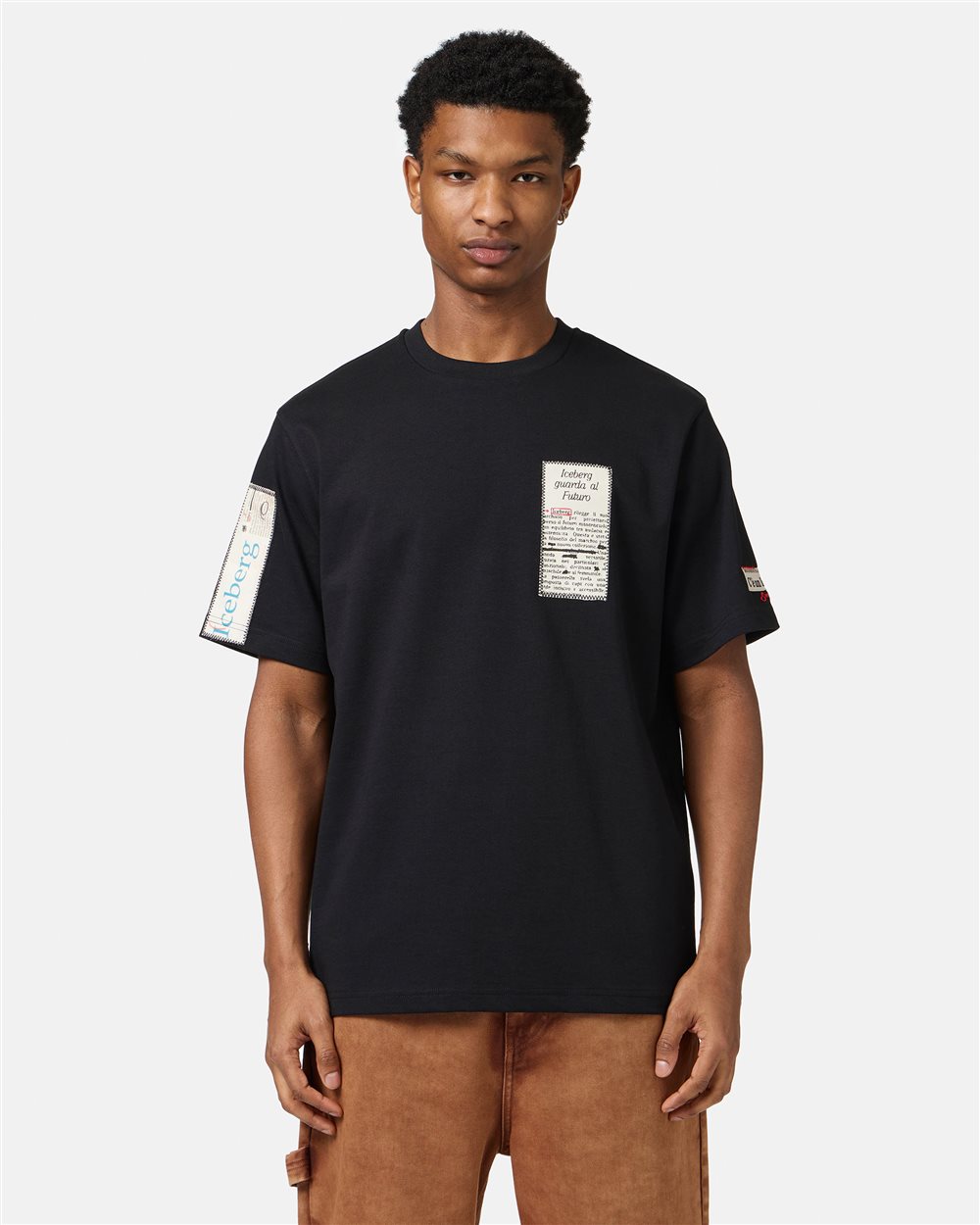 Regular fit black cotton jersey t-shirt - Iceberg - Official Website