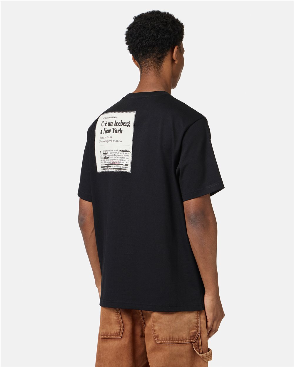 Regular fit black cotton jersey t-shirt - Iceberg - Official Website