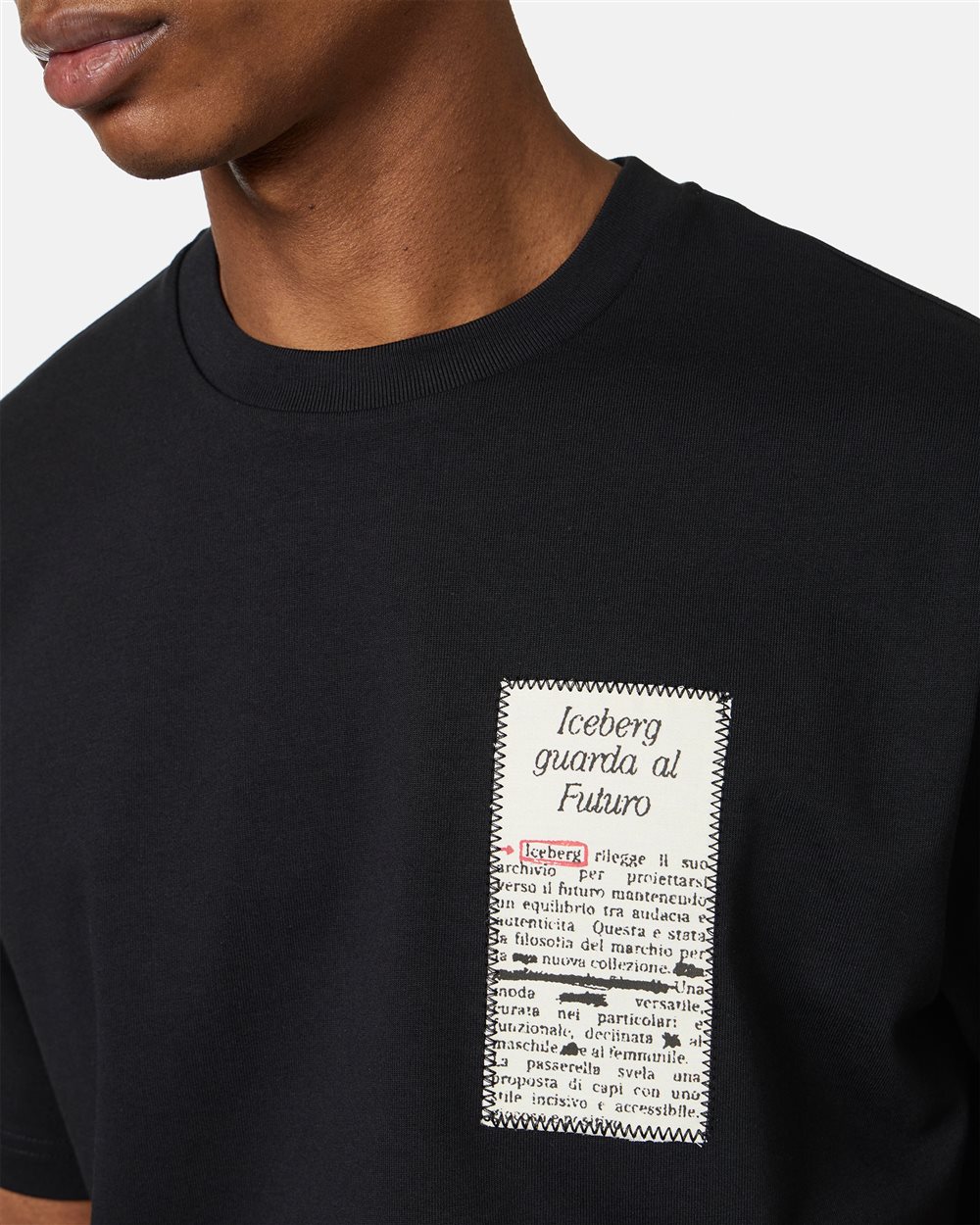 Regular fit black cotton jersey t-shirt - Iceberg - Official Website