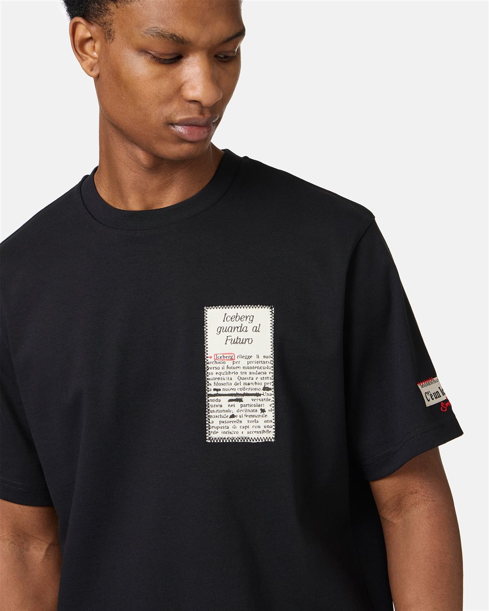 Regular fit black cotton jersey t-shirt - Iceberg - Official Website