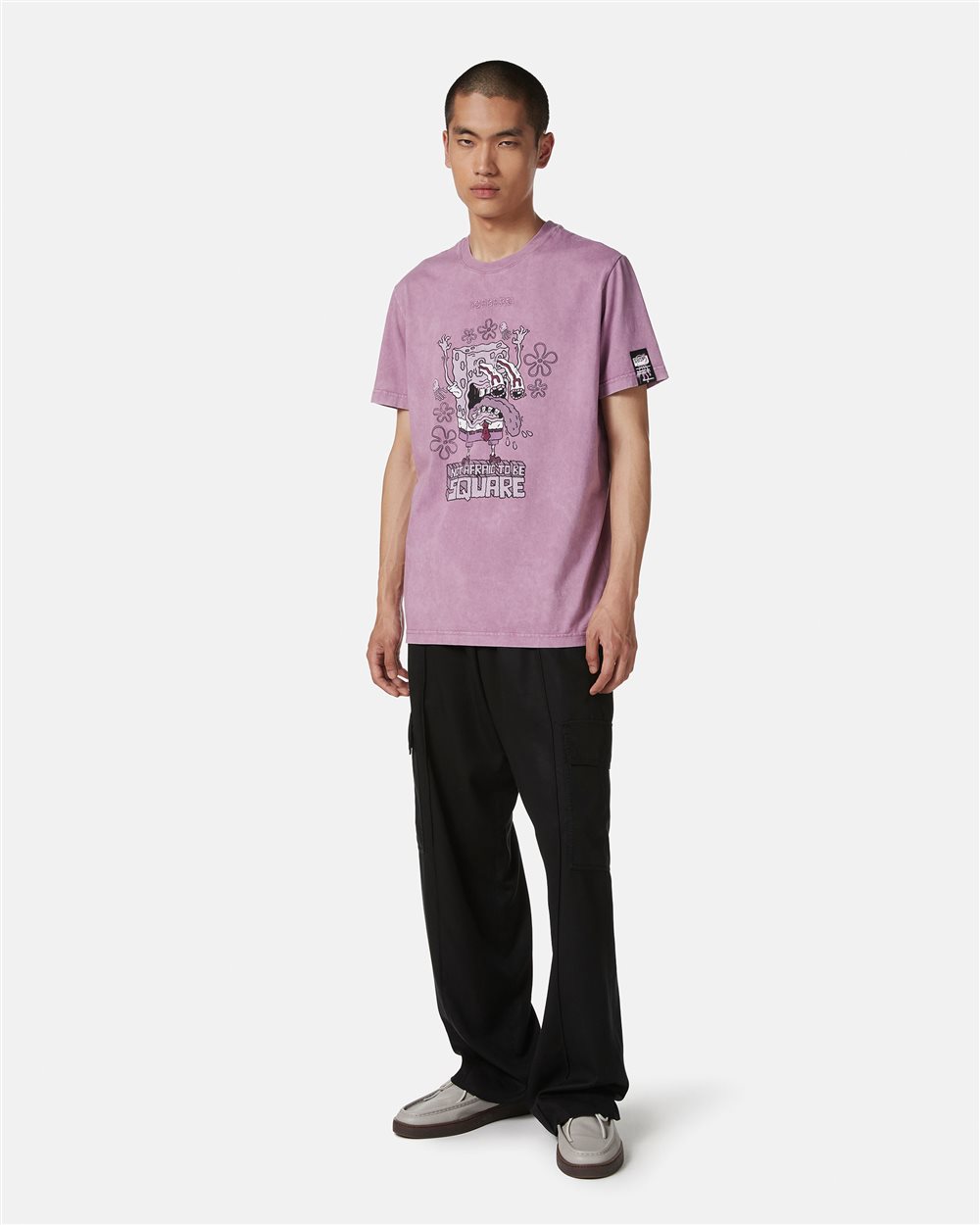 T-shirt color lampone regular fit in jersey con stampa SpongeBob - Iceberg - Official Website