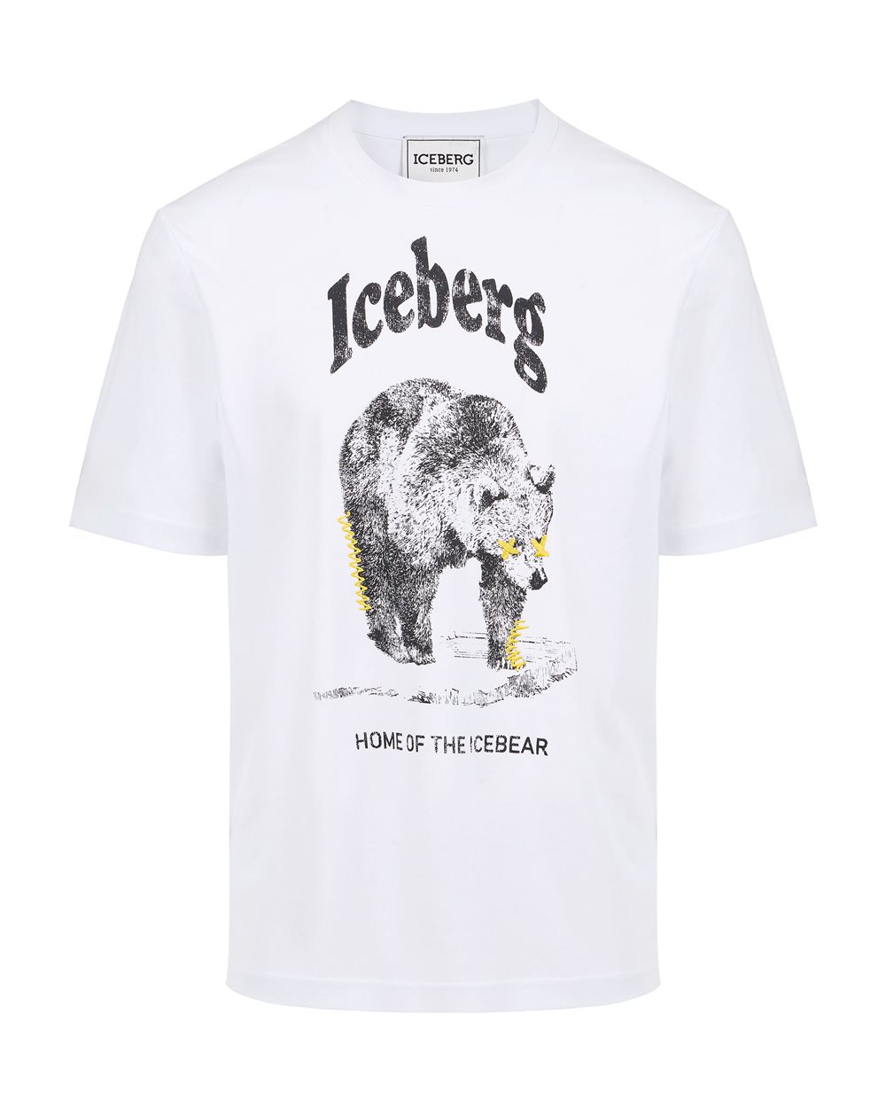 White regular fit T-shirt in GOTS certified sustainable interlock fabric - Iceberg - Official Website