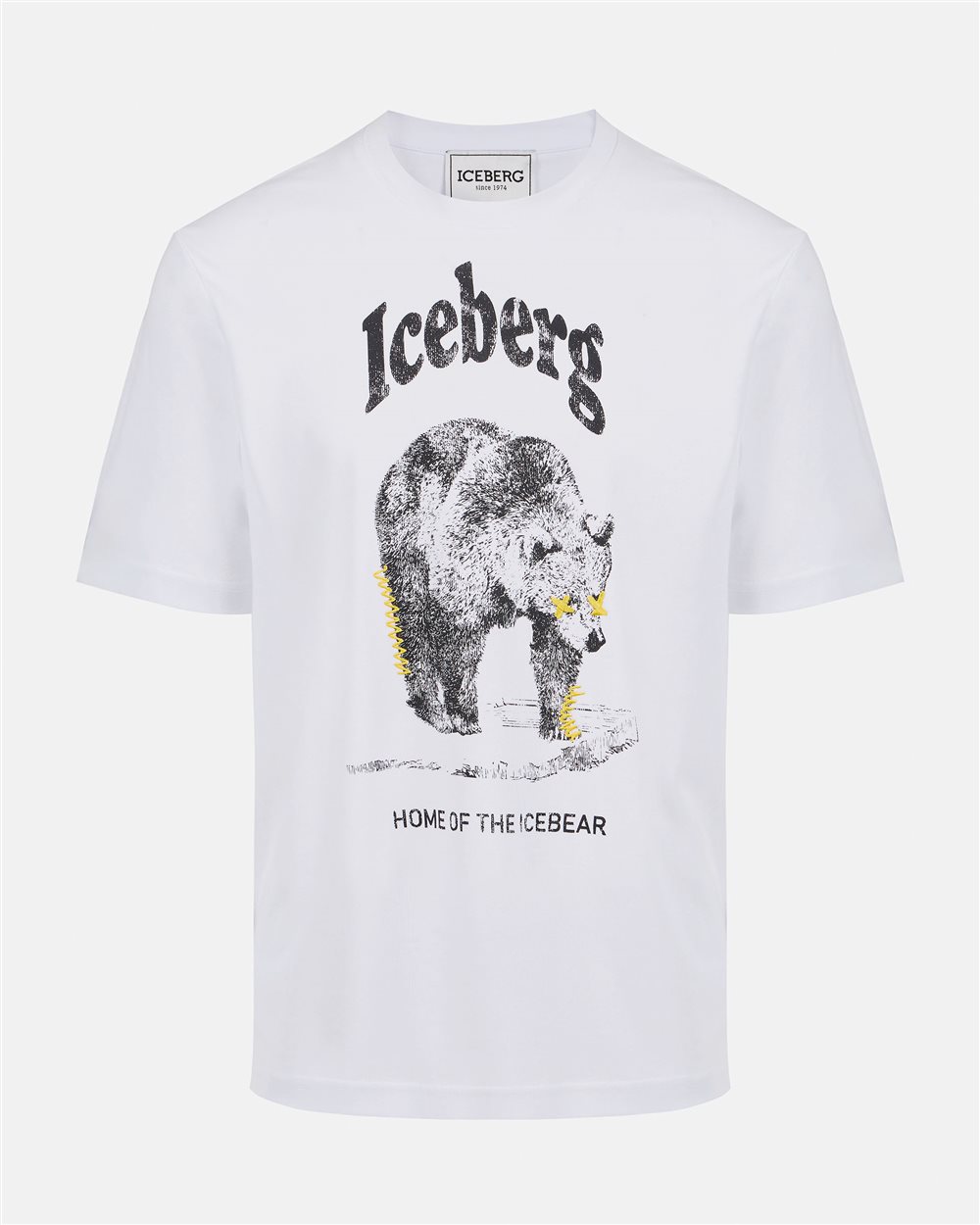 White regular fit T-shirt in GOTS certified sustainable interlock fabric - Iceberg - Official Website