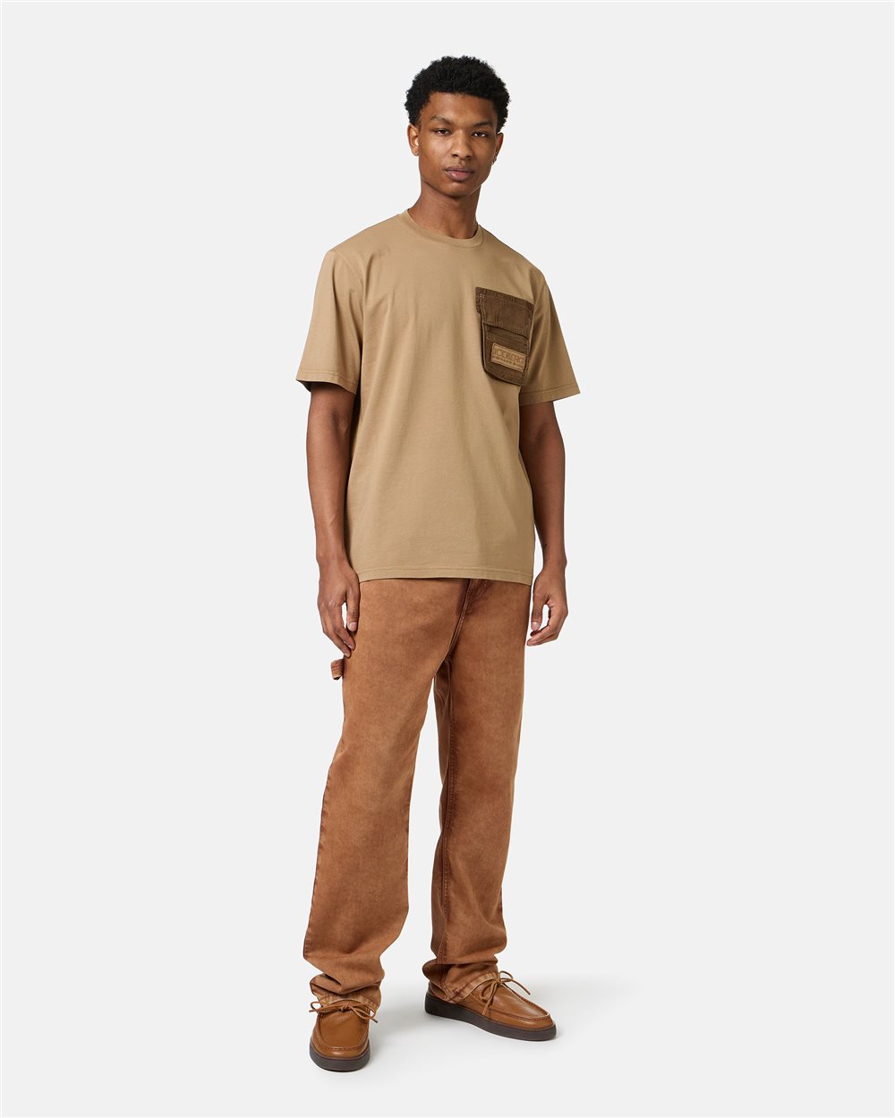 Mud-colored regular-fit T-shirt in dyed cotton jersey - Iceberg - Official Website