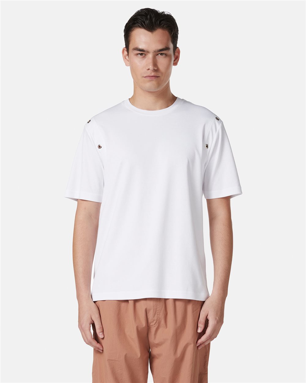 White regular fit T-shirt in sustainable interlock fabric - Iceberg - Official Website