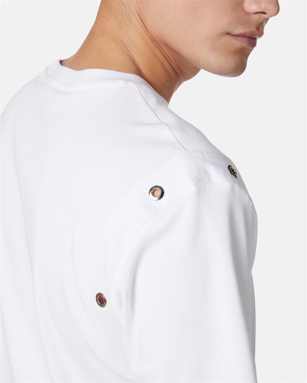 White regular fit T-shirt in sustainable interlock fabric - Iceberg - Official Website