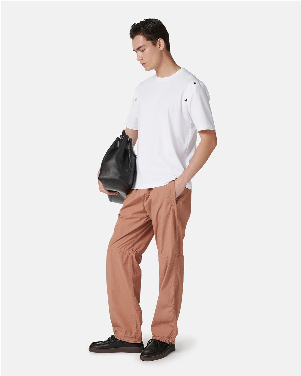 White regular fit T-shirt in sustainable interlock fabric - Iceberg - Official Website
