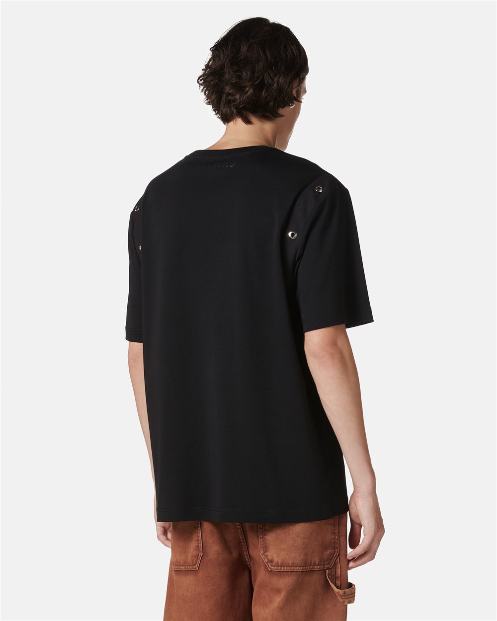 Black regular fit T-shirt in sustainable interlock fabric - Iceberg - Official Website