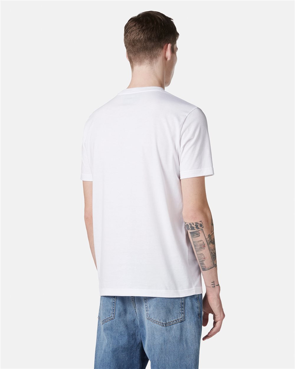 White regular fit cotton T-shirt with maxi multicolor Bear print - Iceberg - Official Website