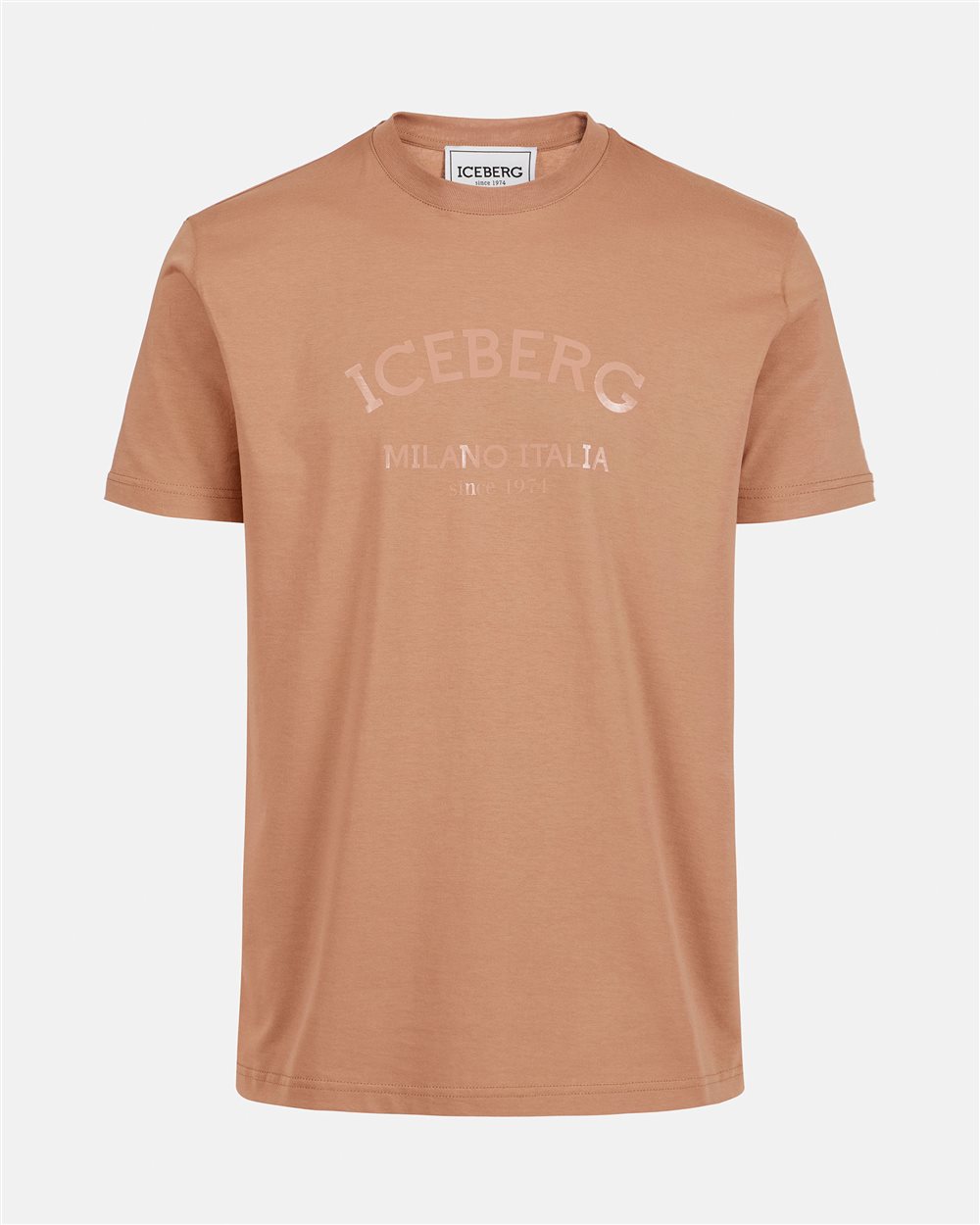 Terracotta color cotton jersey T-shirt with Iceberg logo - Iceberg - Official Website