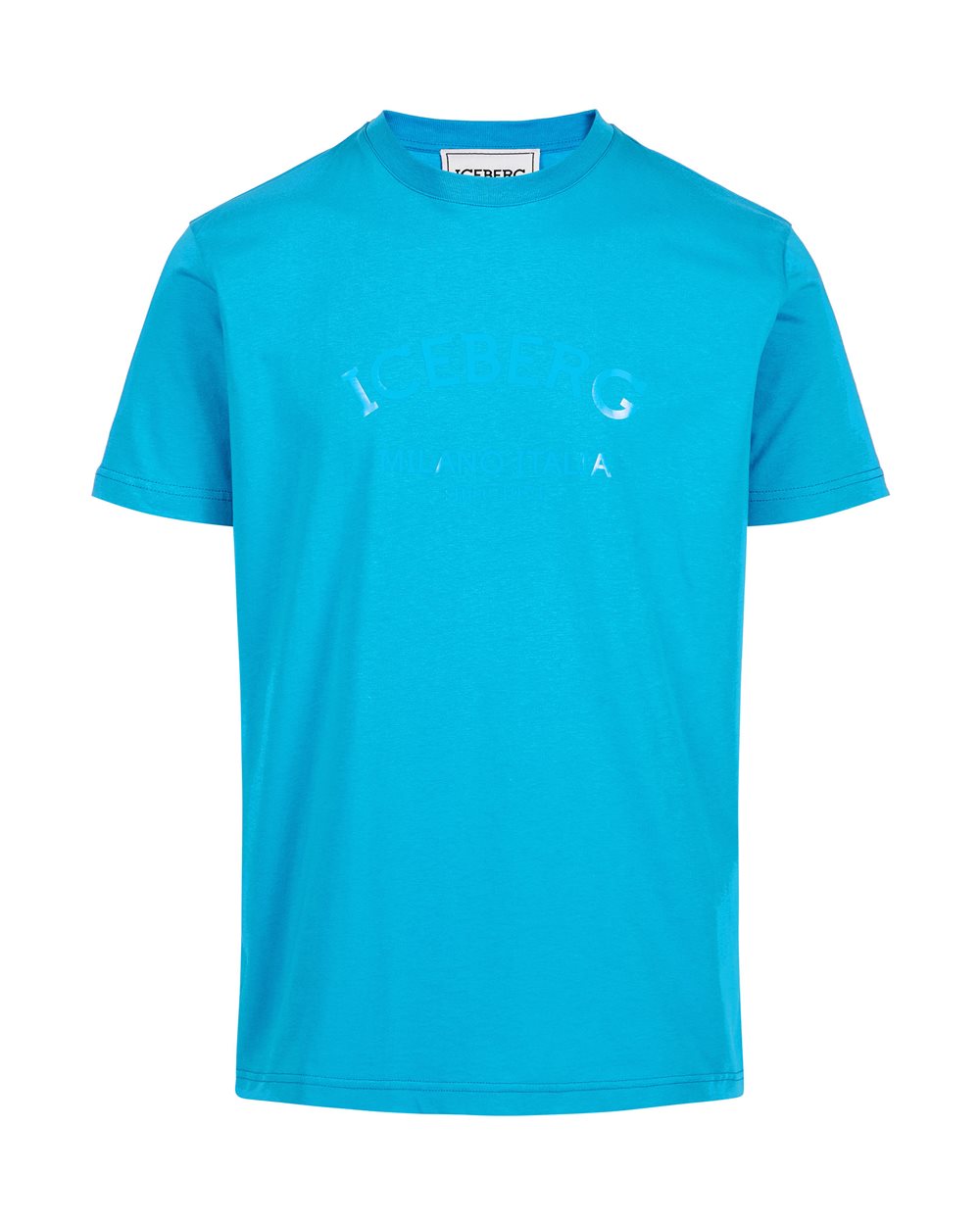 Cobalt blue cotton jersey T-shirt with Iceberg logo - Iceberg - Official Website