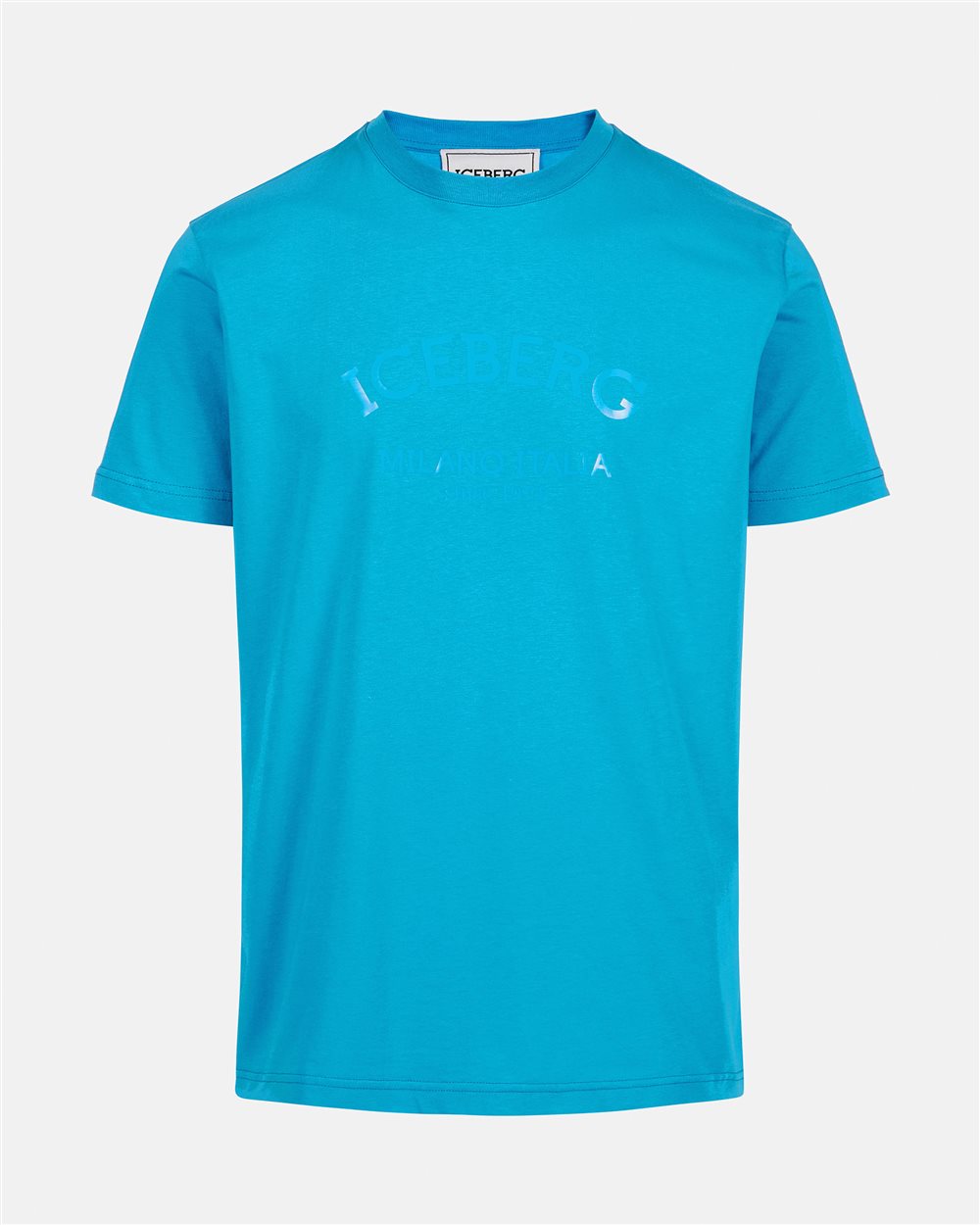 Cobalt blue cotton jersey T-shirt with Iceberg logo - Iceberg - Official Website