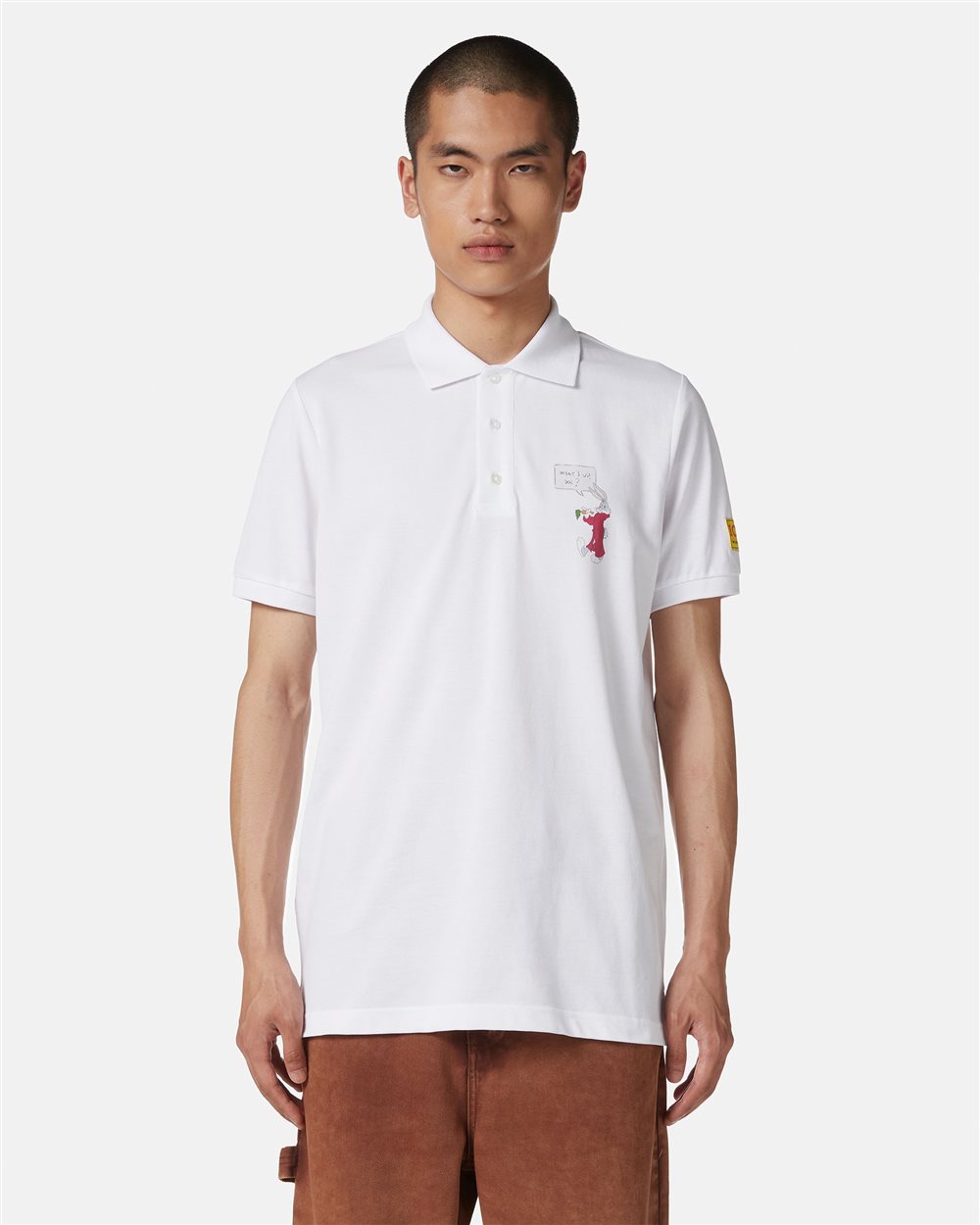 Regular fit white polo in pique fabric - Iceberg - Official Website