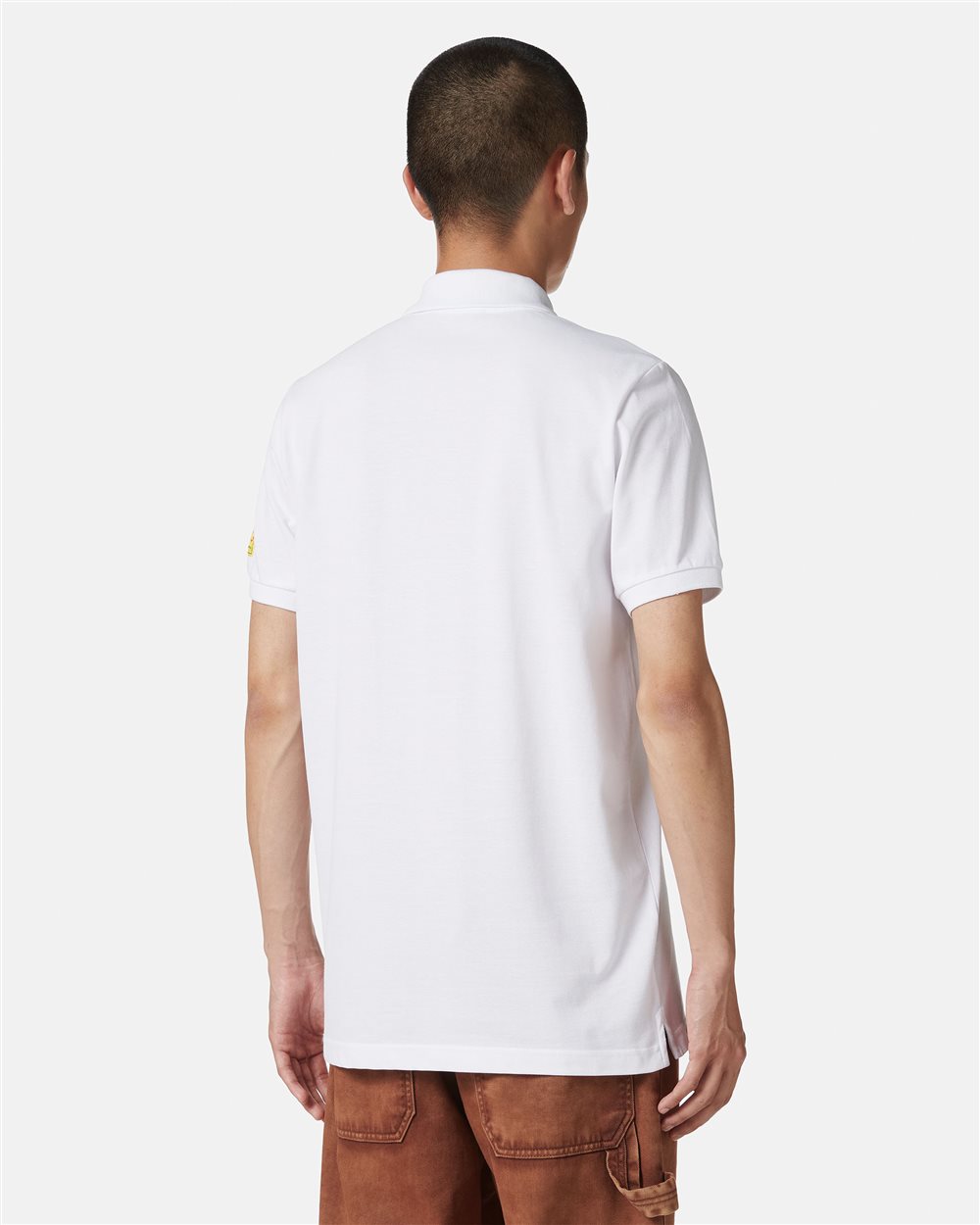 Regular fit white polo in pique fabric - Iceberg - Official Website