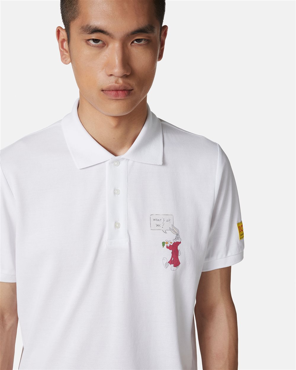 Regular fit white polo in pique fabric - Iceberg - Official Website