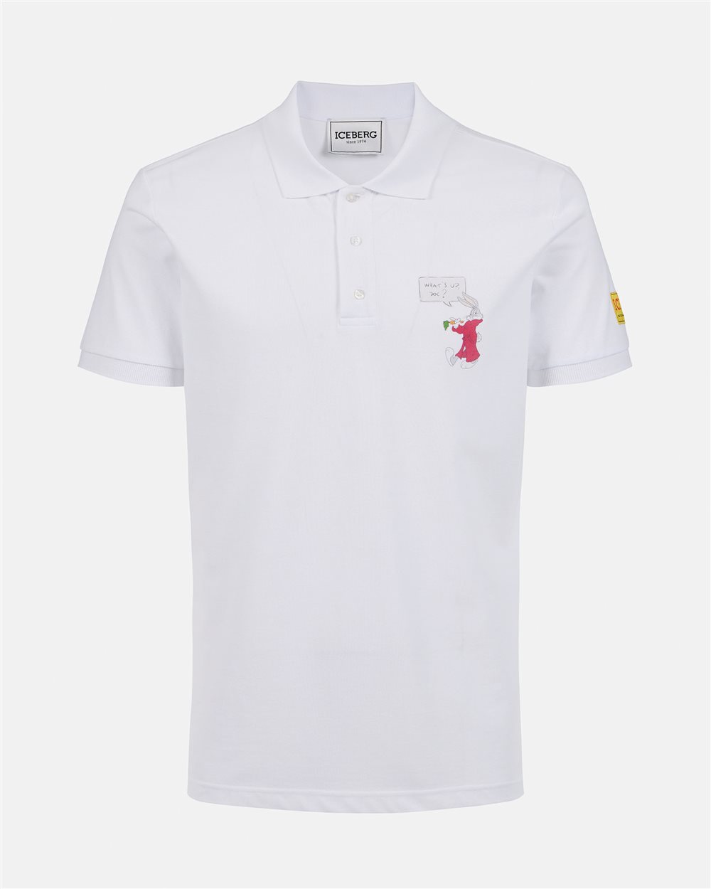 Regular fit white polo in pique fabric - Iceberg - Official Website