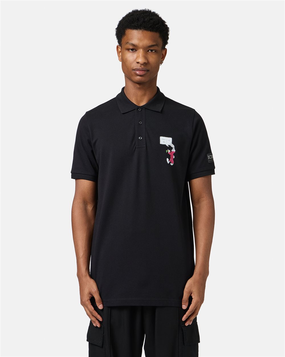 Regular fit black piquet polo - Iceberg - Official Website