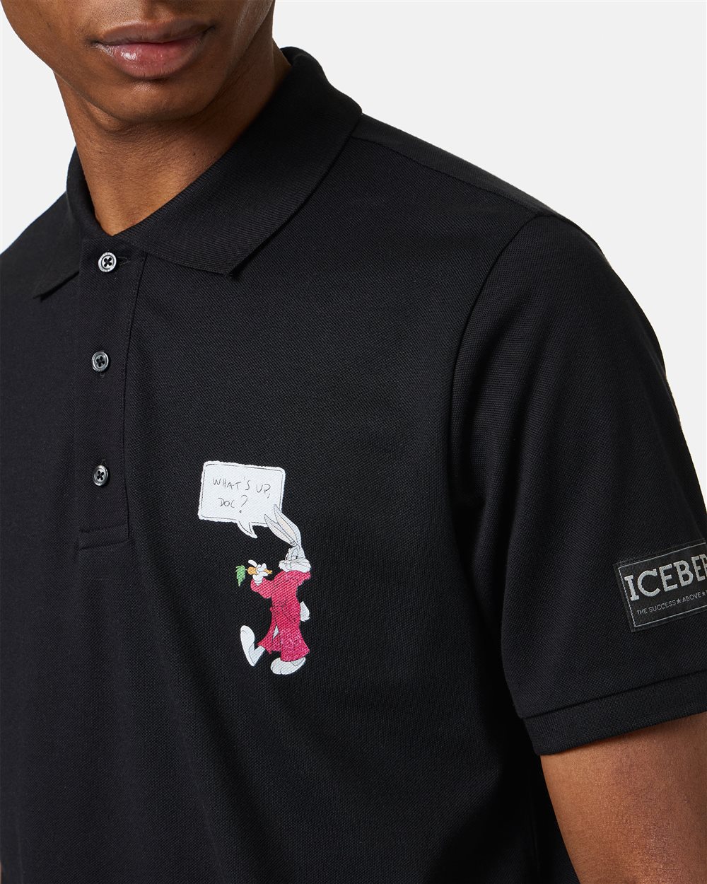 Regular fit black piquet polo - Iceberg - Official Website