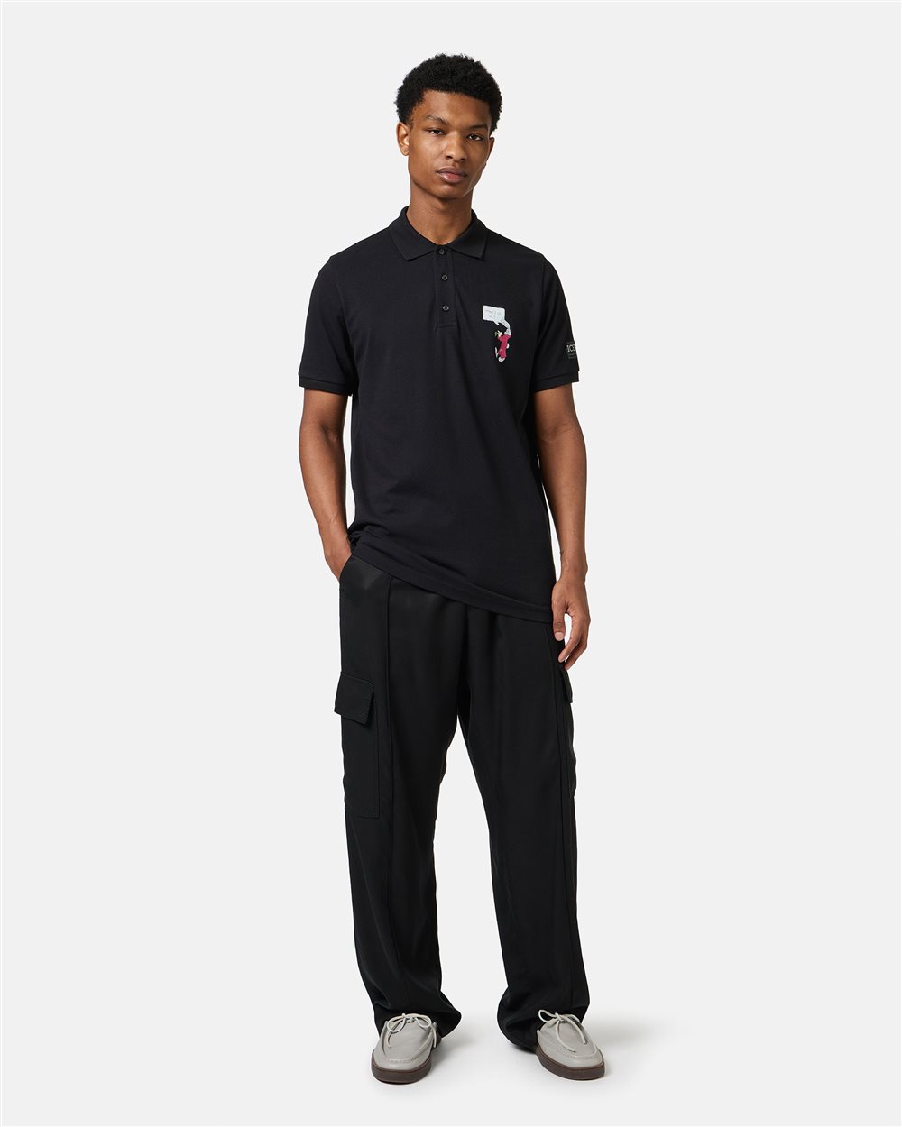 Regular fit black piquet polo - Iceberg - Official Website