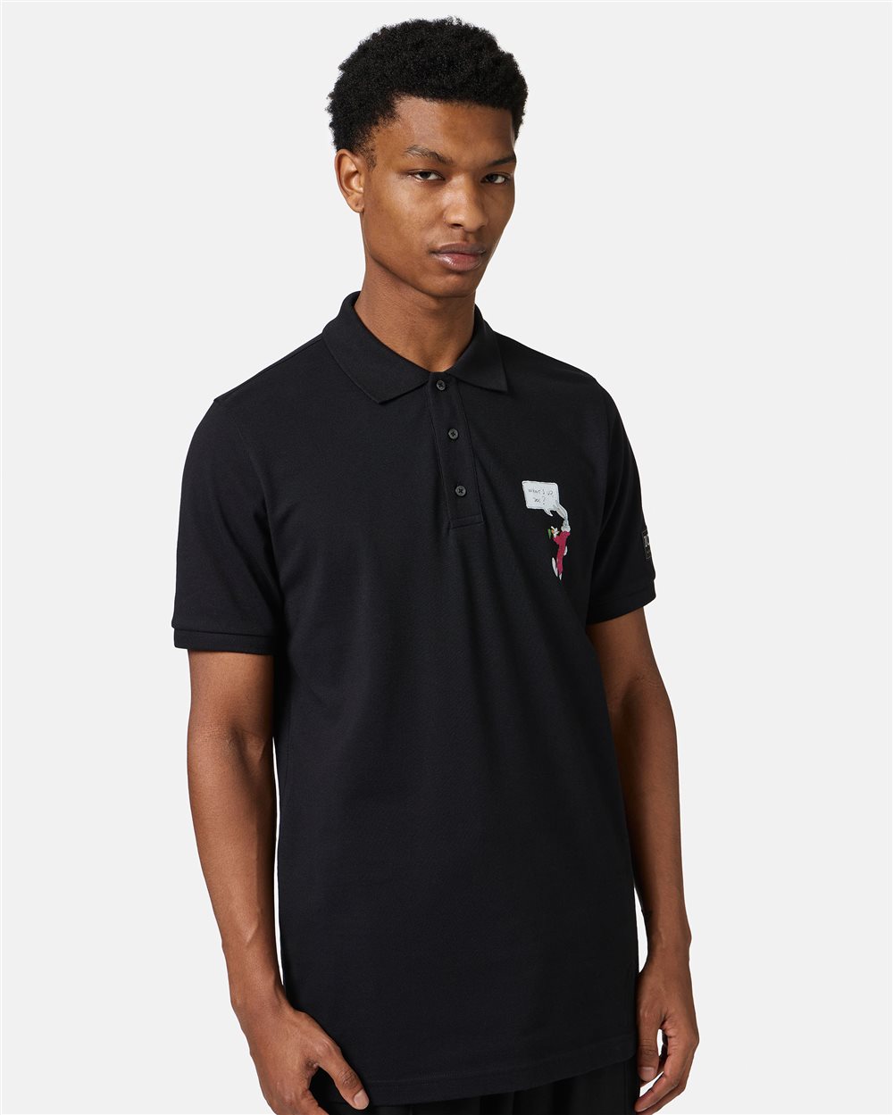 Regular fit black piquet polo - Iceberg - Official Website