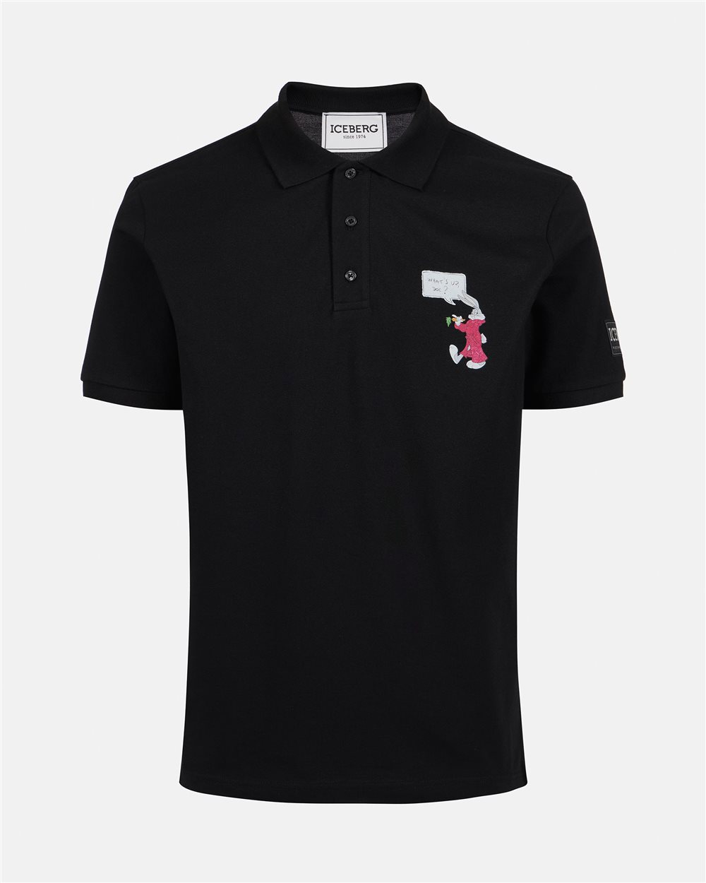Regular fit black piquet polo - Iceberg - Official Website