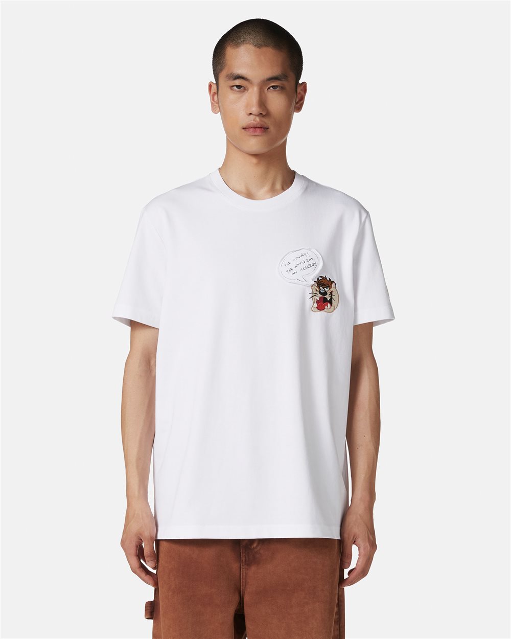 T-shirt bianca classic regular fit in jersey di cotone - Iceberg - Official Website