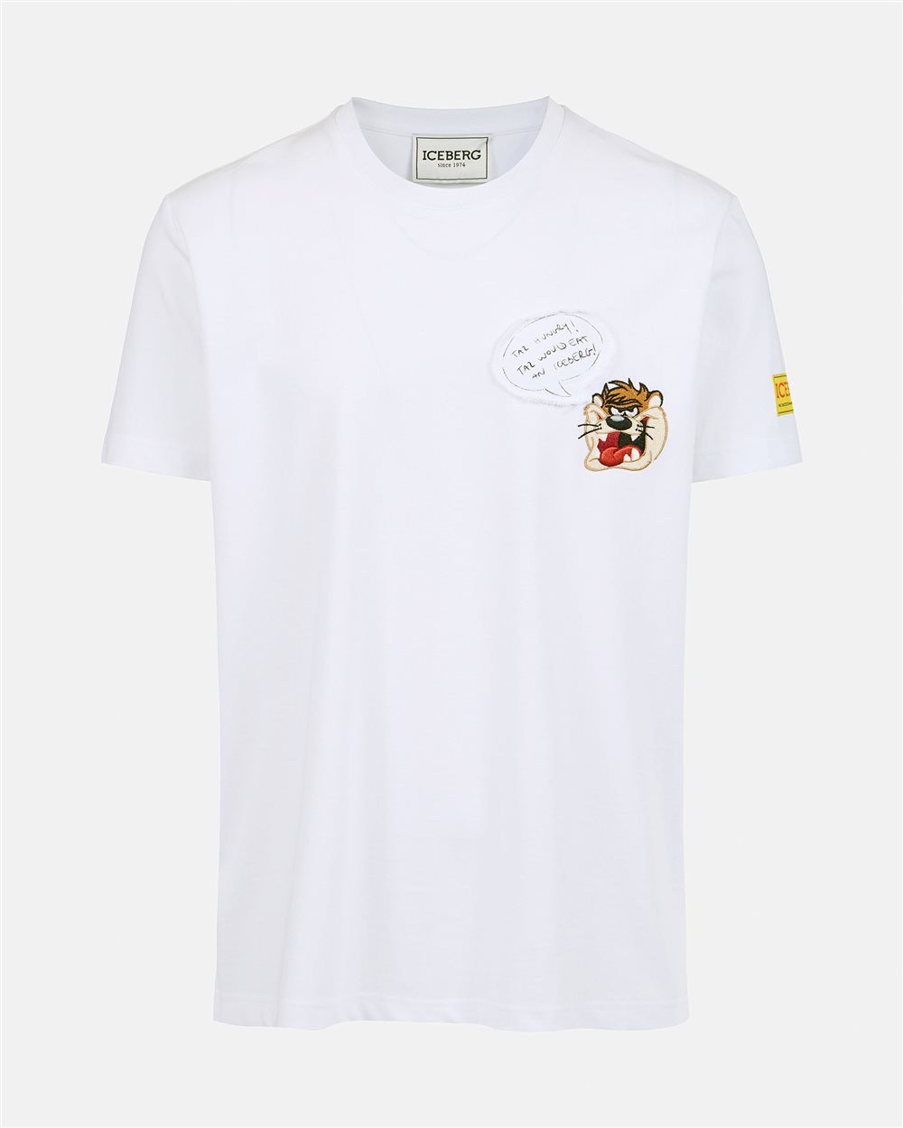T-shirt bianca classic regular fit in jersey di cotone - Iceberg - Official Website
