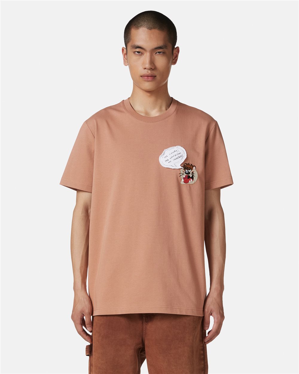 Coccio color classic regular fit cotton jersey T-shirt - Iceberg - Official Website