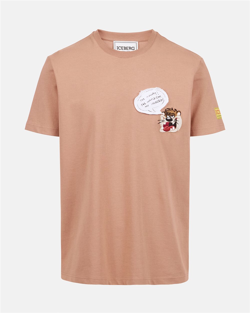 Coccio color classic regular fit cotton jersey T-shirt - Iceberg - Official Website