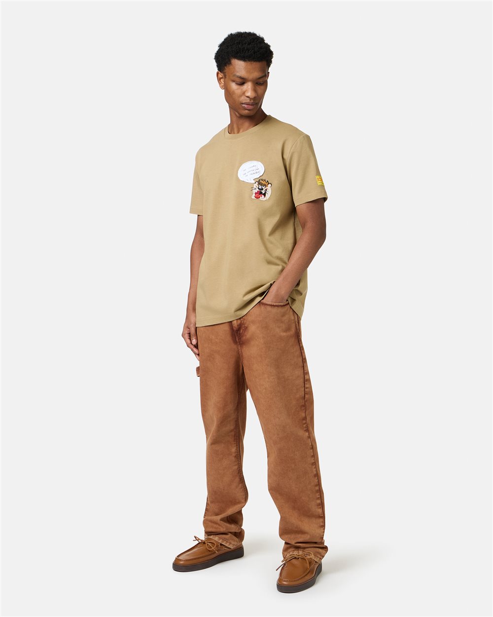 Mud color classic regular fit cotton jersey T-shirt - Iceberg - Official Website