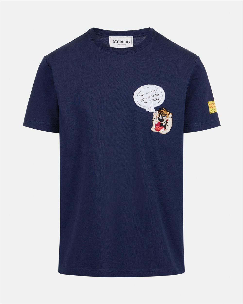 Blue classic regular fit cotton jersey T-shirt - Iceberg - Official Website