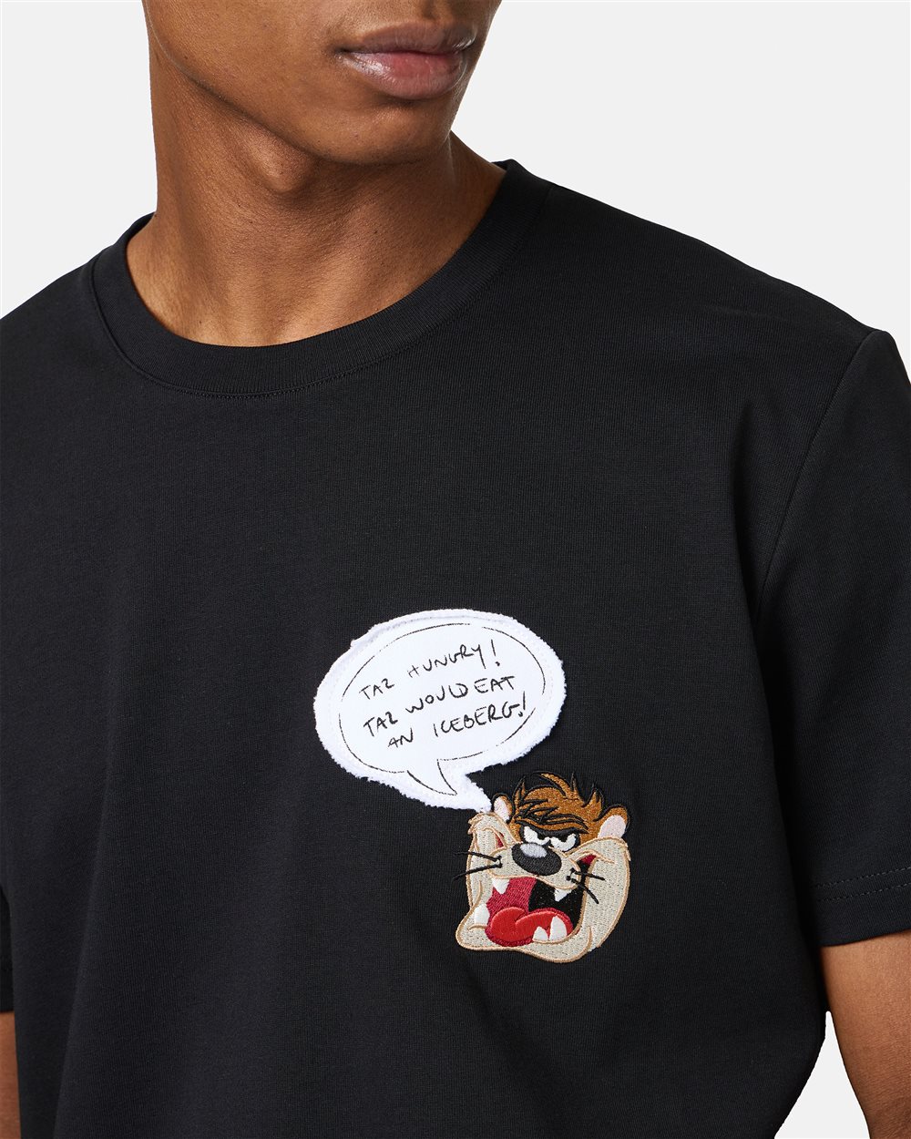 Black classic regular fit cotton jersey T-shirt - Iceberg - Official Website