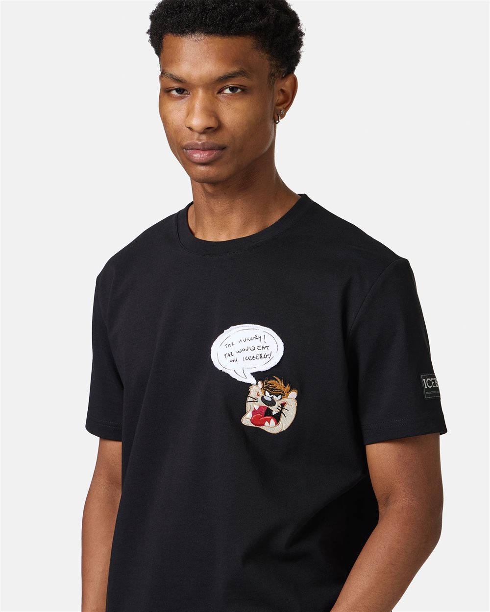 Black classic regular fit cotton jersey T-shirt - Iceberg - Official Website