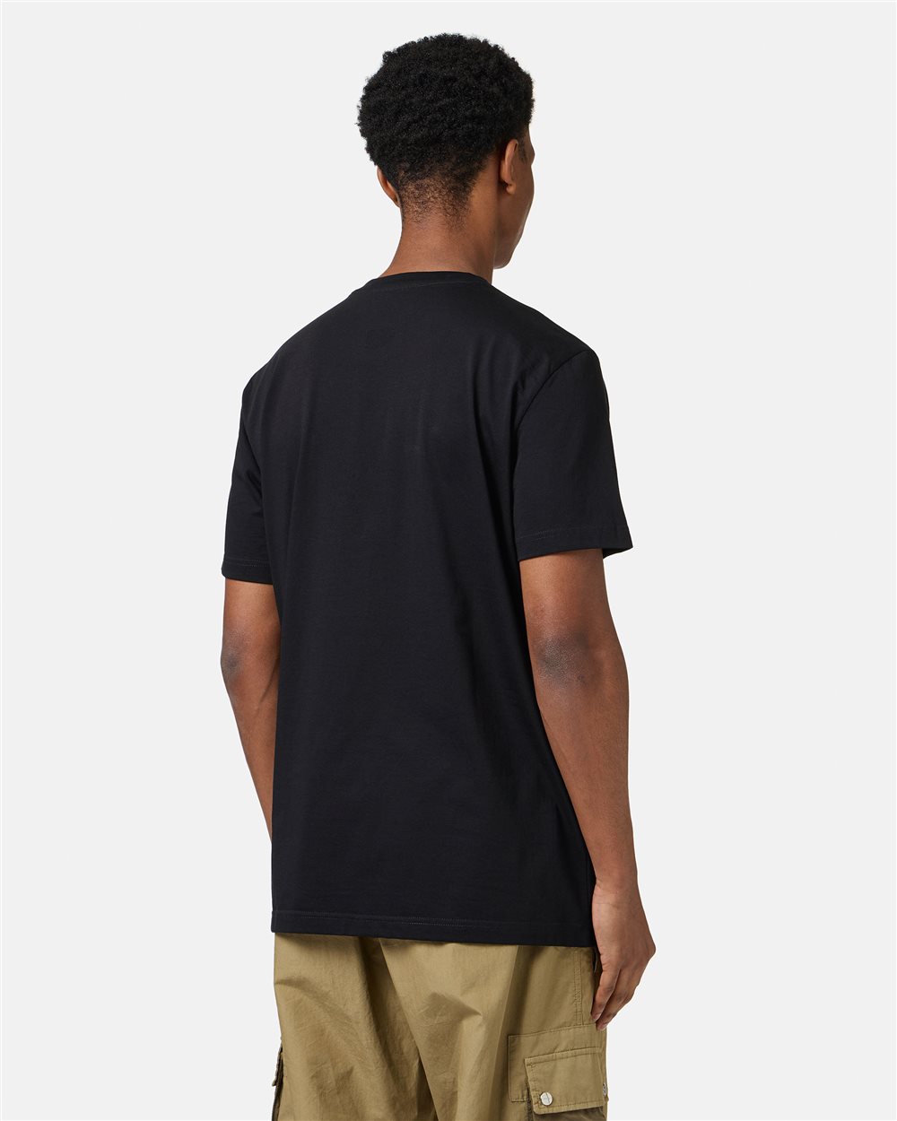 Classic regular fit black T-shirt in cotton jersey with Tom print on the front - Iceberg - Official Website