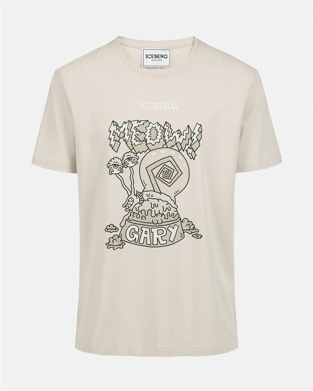 Powder-colored regular-fit sustainable stretch jersey T-shirt - Iceberg - Official Website