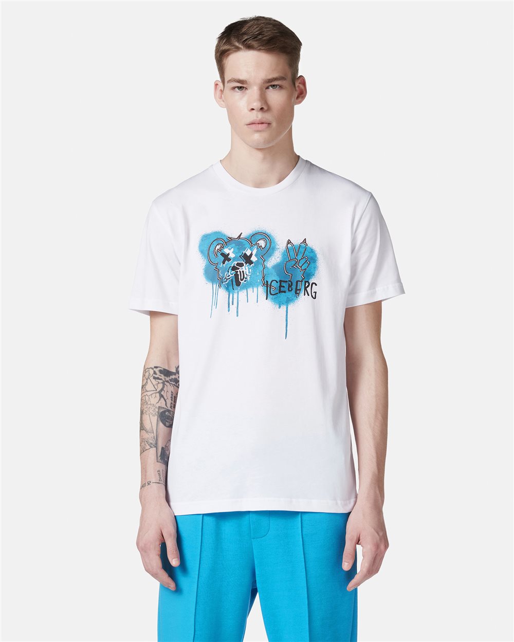 Classic white regular fit white cotton jersey t-shirt - Iceberg - Official Website