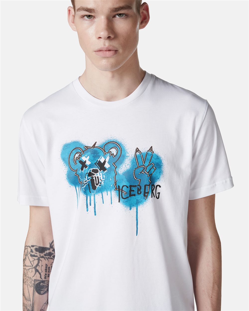 Classic white regular fit white cotton jersey t-shirt - Iceberg - Official Website