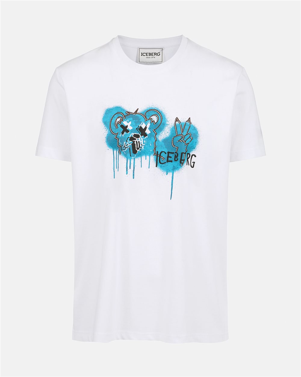 Classic white regular fit white cotton jersey t-shirt - Iceberg - Official Website
