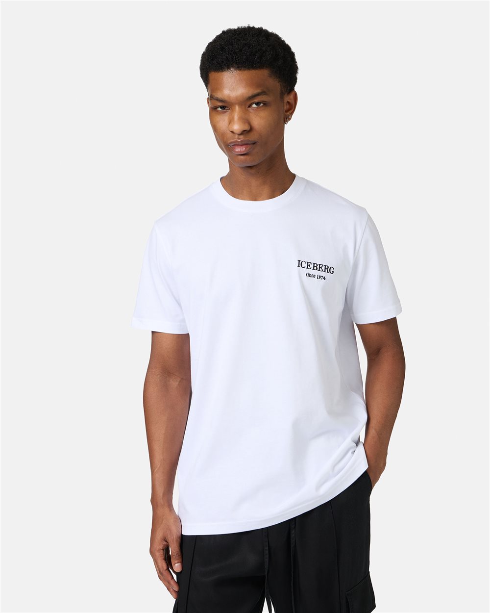White classic regular fit T-shirt in jersey - Iceberg - Official Website
