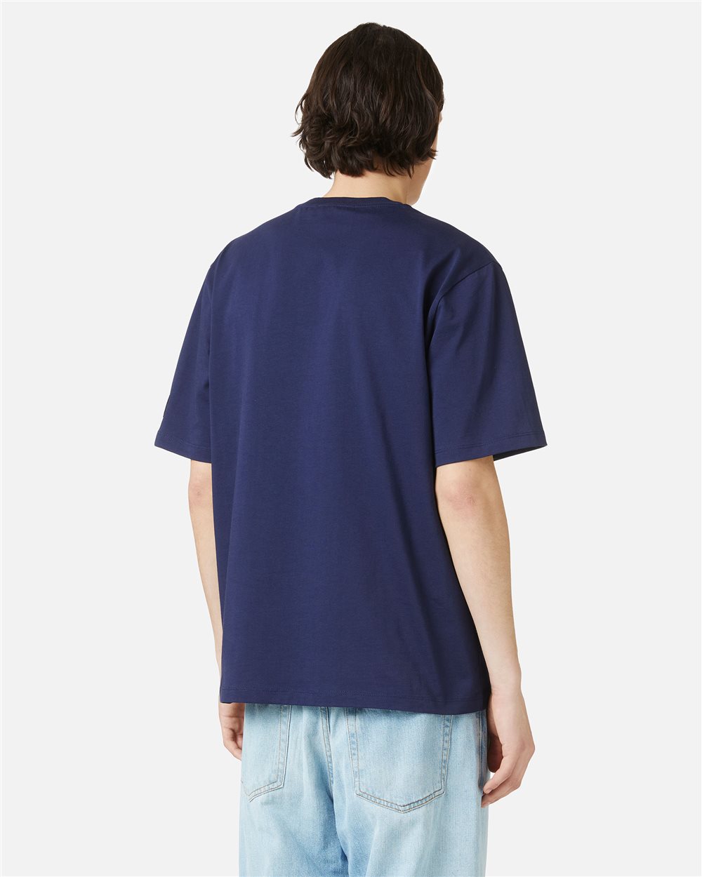 Blue regular fit cotton jersey T-shirt with Iceberg logo - Iceberg - Official Website
