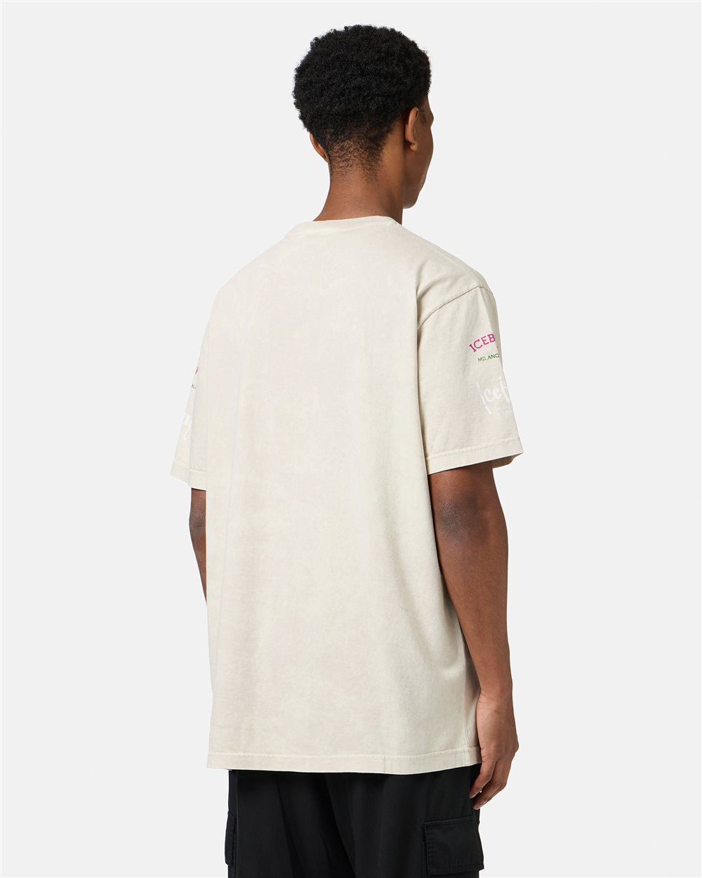 Relaxed fit dusty-colored cotton jersey T-shirt - Iceberg - Official Website