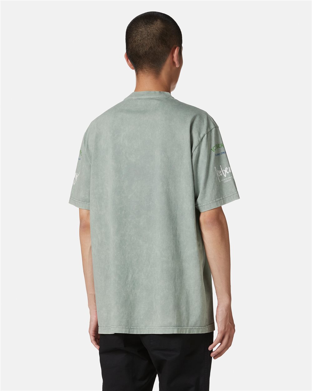 T-shirt color menta relaxed fit in jersey di cotone - Iceberg - Official Website