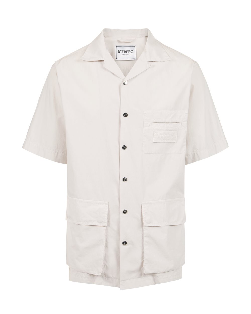 Powder-colored shirt, short sleeve, regular fit - Iceberg - Official Website
