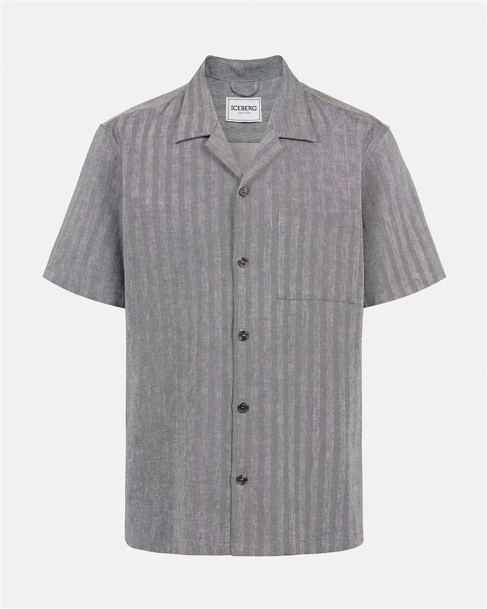 New Fit Black and White Short Sleeve Shirt - Iceberg - Official Website